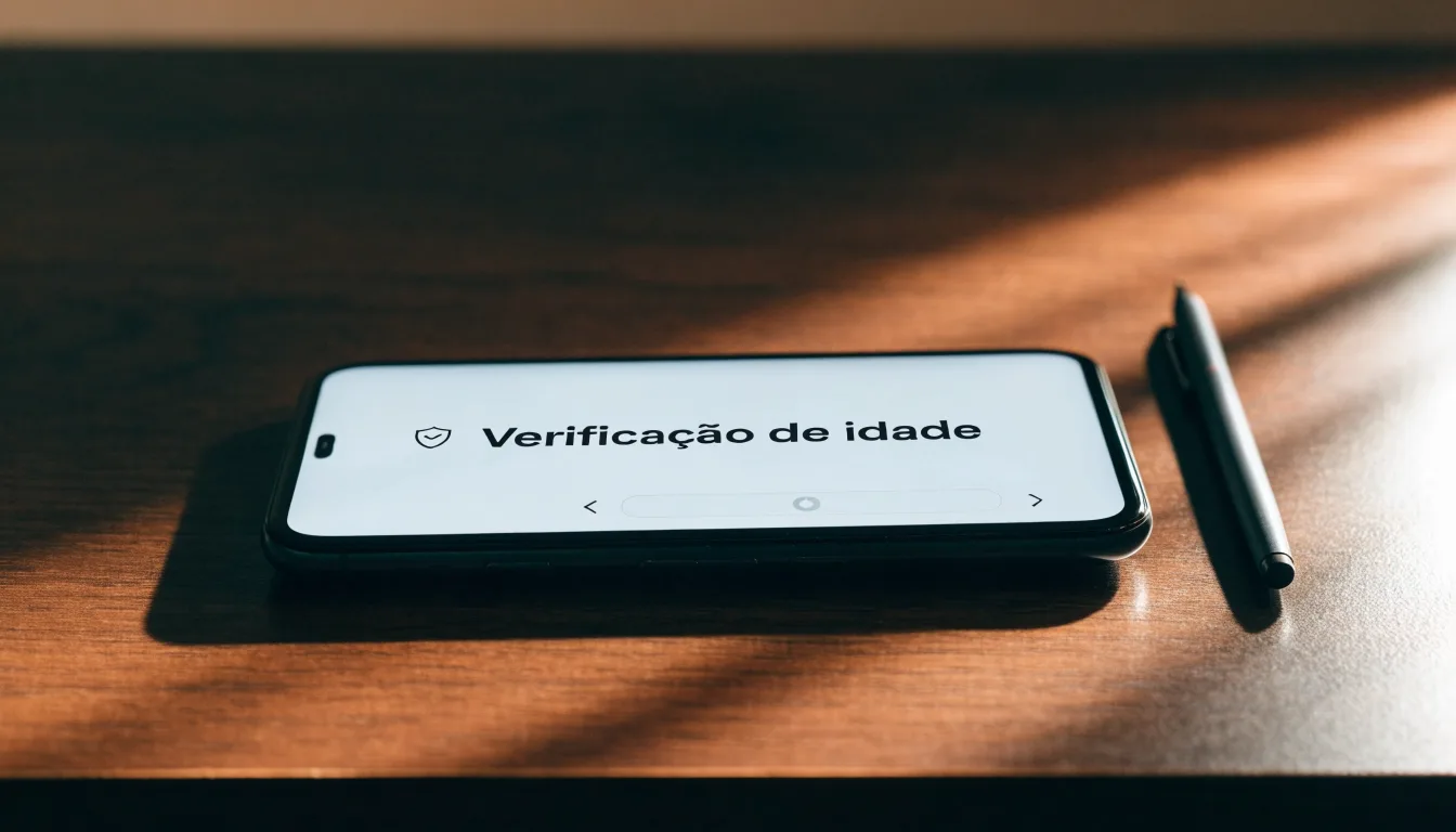 Uma folha de licença em papel com um selo vermelho, pousada numa secretária de madeira ao lado de uma caneta