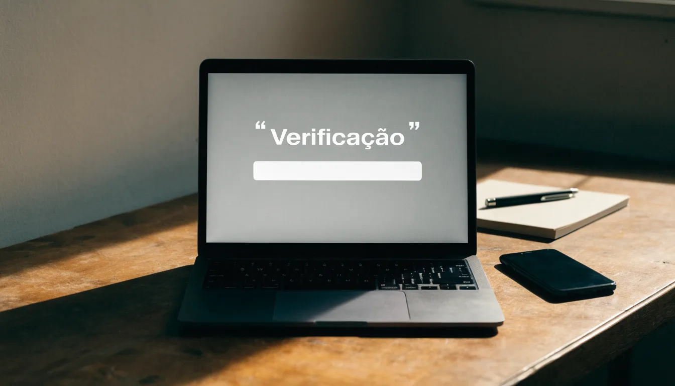 Uma folha de licença em papel com um selo vermelho, pousada numa secretária de madeira ao lado de uma caneta